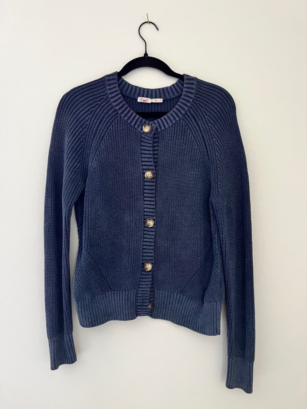 Faherty Navy Button-Front Knit Cardigan